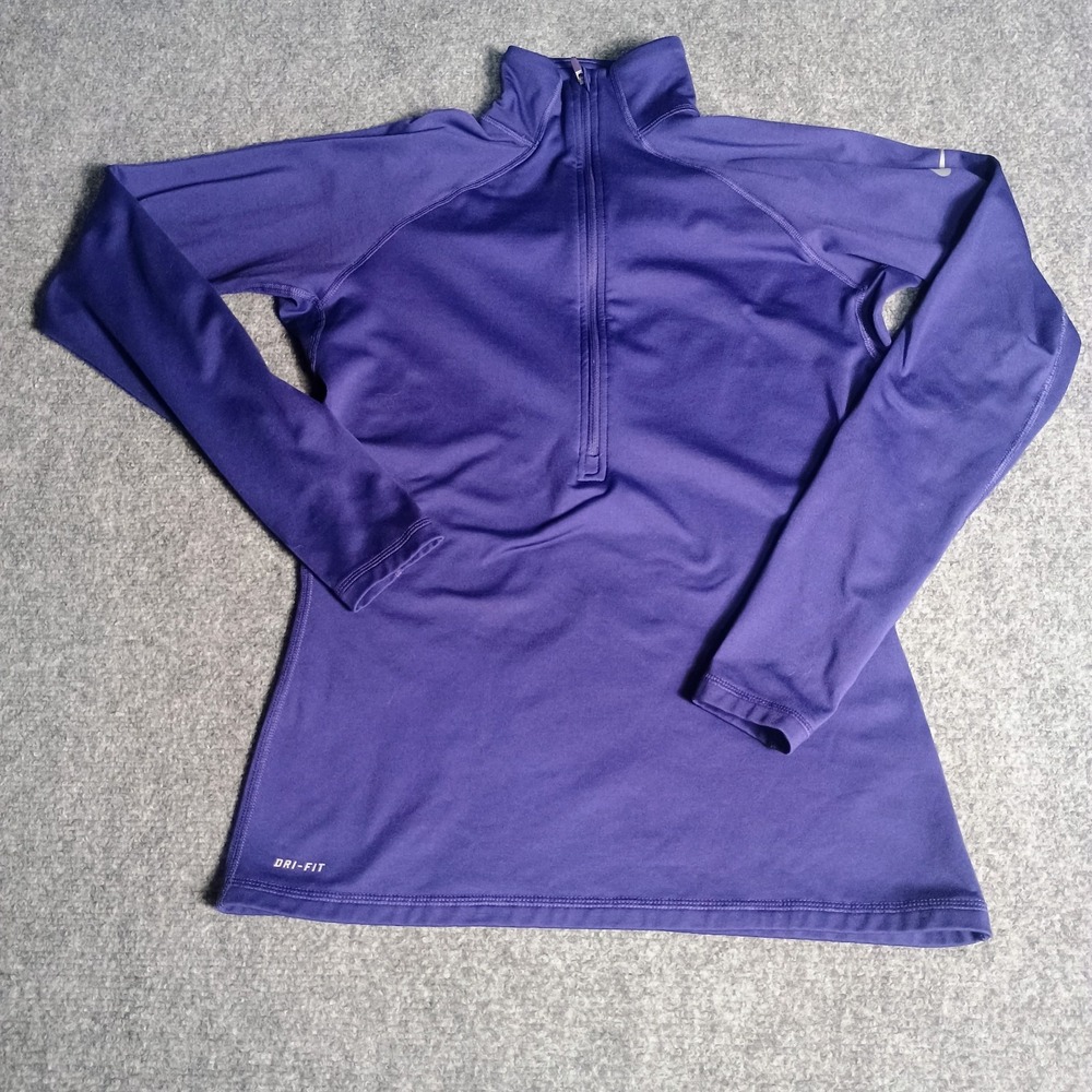 Nike Pro Dri-FIT Womens Large Purple 1/2 Zip Running Training Pullover...